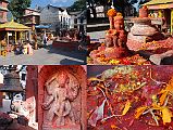 Kathmandu Valley 1 Budhanikantha 6 Other Statues Next To Sleeping Vishnu The Budhanilkantha Narayan (Sleeping Vishnu) complex is a hub of activity around 9am each morning as pilgrims rings bells, and prepare offerings for Vishnu.